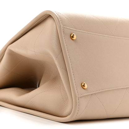 Chanel Caviar Stitched Pocket CC Large Tote Beige 10 of 14