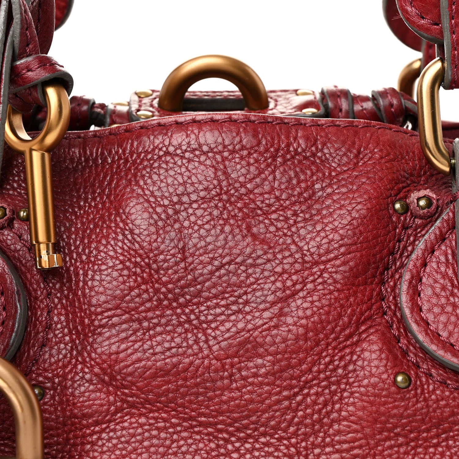 Chloe Calfskin Medium Paddington Satchel Dark Red 1751196