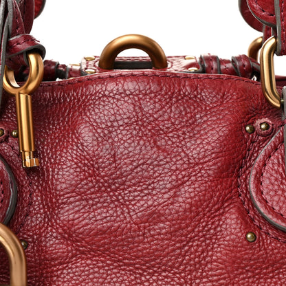 Chloe Calfskin Medium Paddington Satchel Dark Red 7 of 14