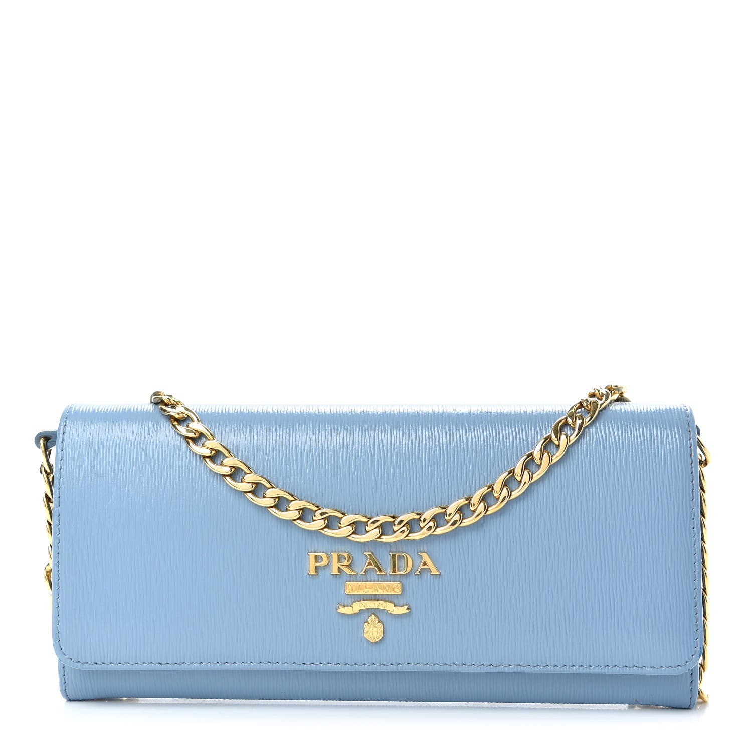 Prada Vitello Move Chain Wallet Astrale 1 of 8