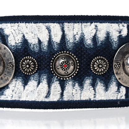 Christian Dior Canvas Embroidered Studded Tie Dye Shoulder Strap Blue 6 of 6