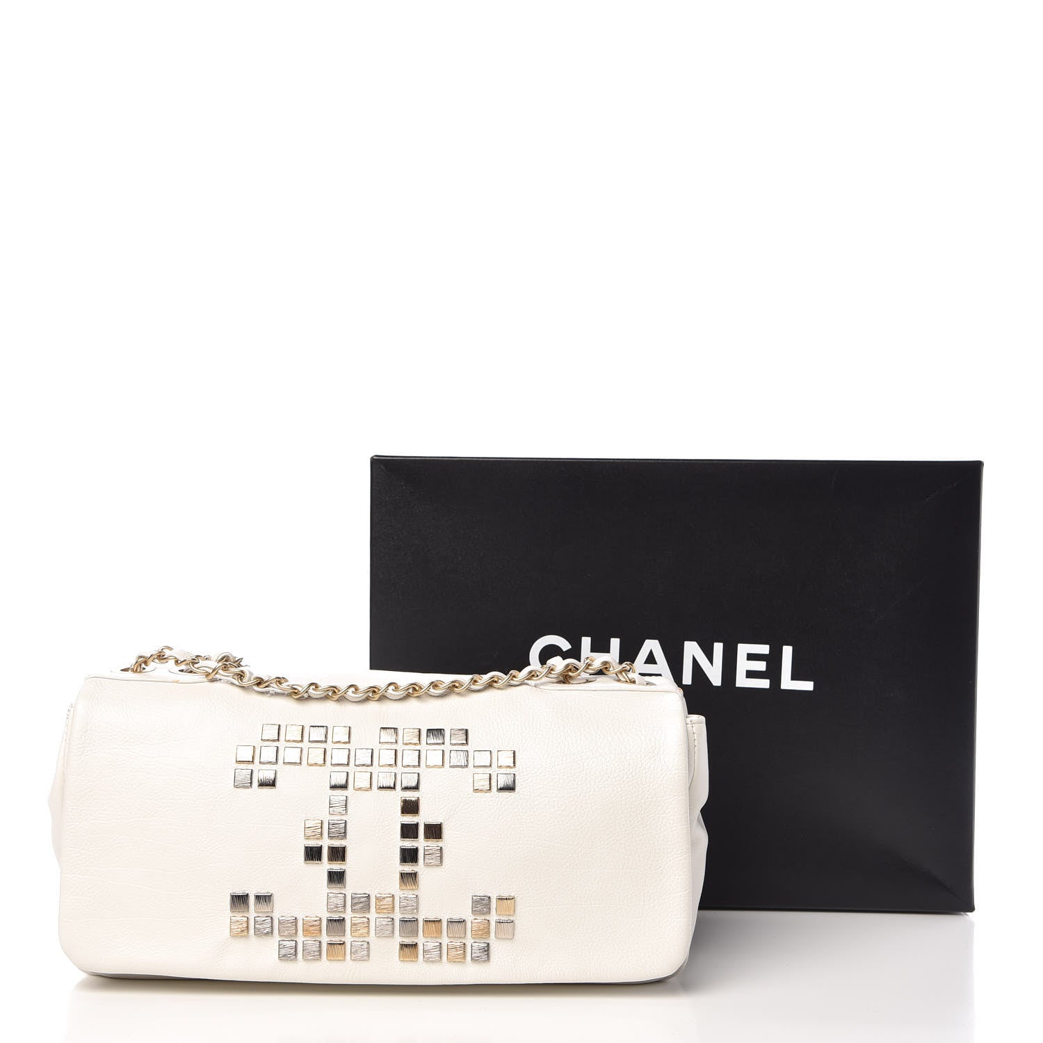Chanel Calfskin Metal Mosaic Flap White 15 of 15