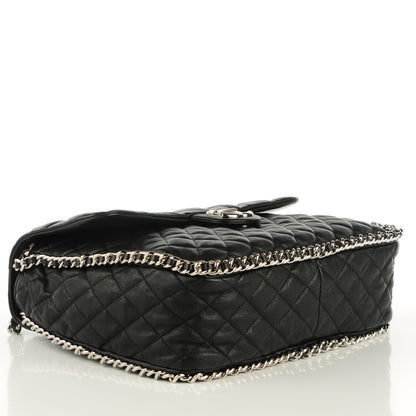 Chanel Crumpled Lambskin Chain Around Maxi Flap Black 4 of 7