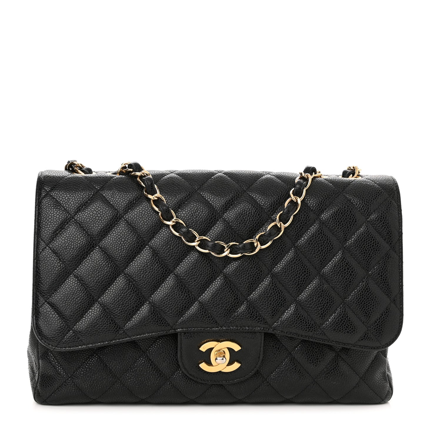 Caviar Quilted Jumbo Single Flap Black