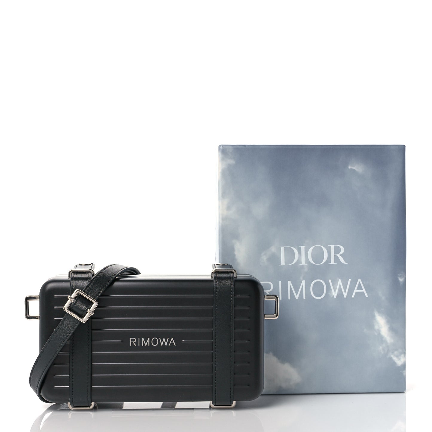 X RIMOWA Aluminum Personal Clutch On Strap Black