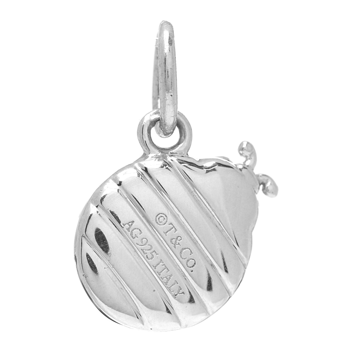 Sterling Silver Enamel Ladybug Charm Blue