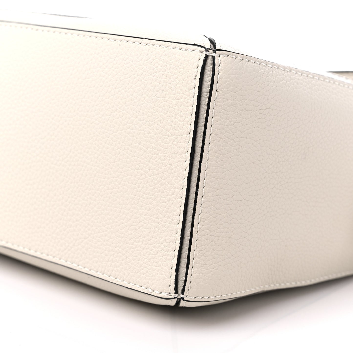 Grained Calfskin Small Puzzle Bag Soft White