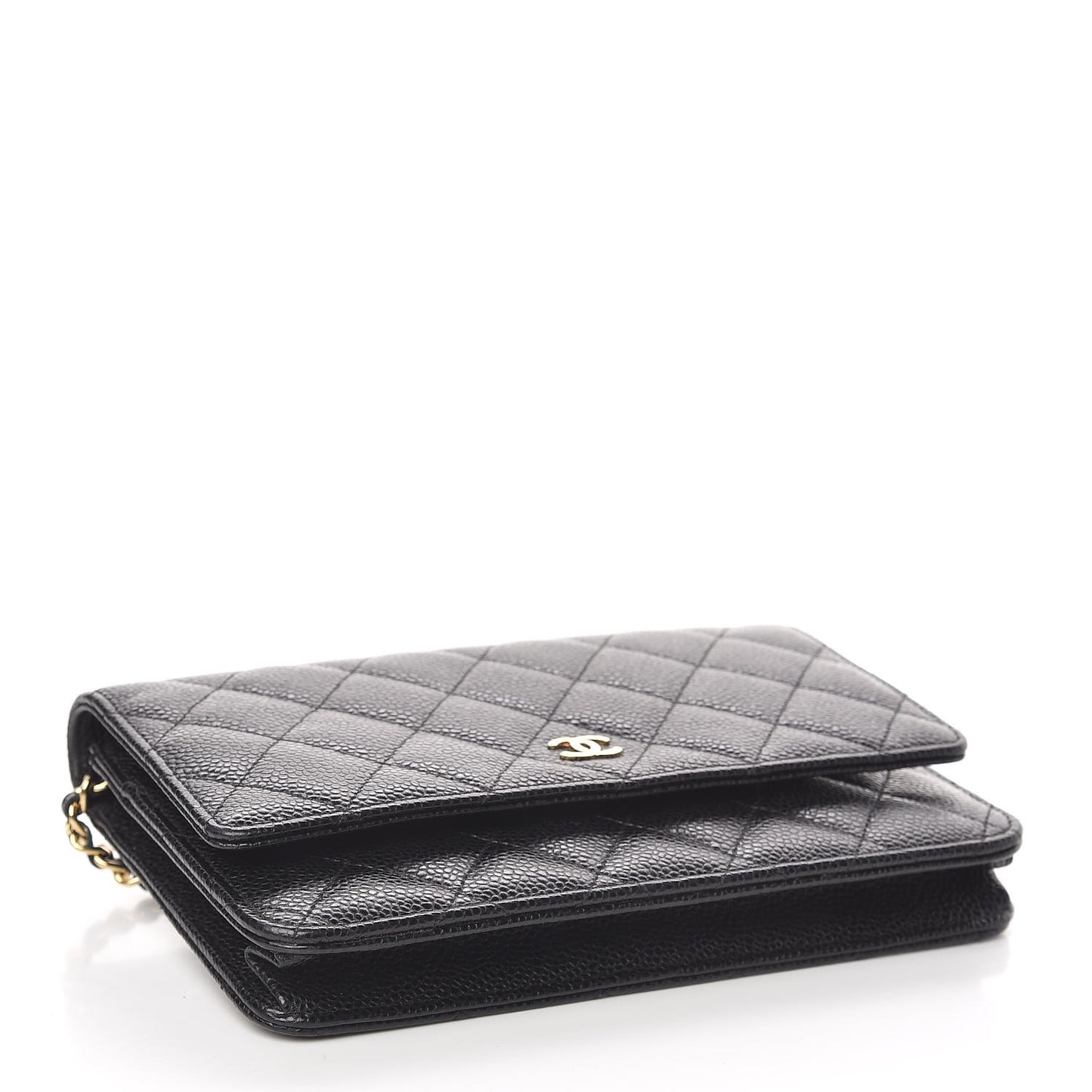 Caviar Quilted Wallet On Chain WOC Black