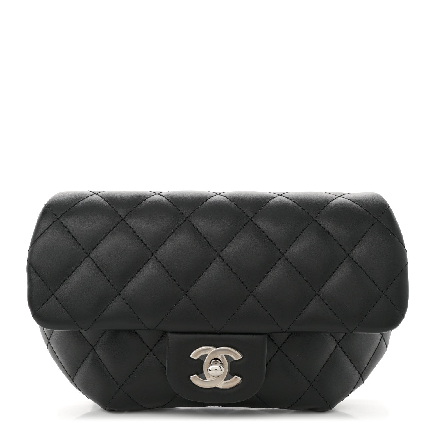 Chanel Calfskin Quilted CC Uniform Flap Belt Bag Black 1 of 10
