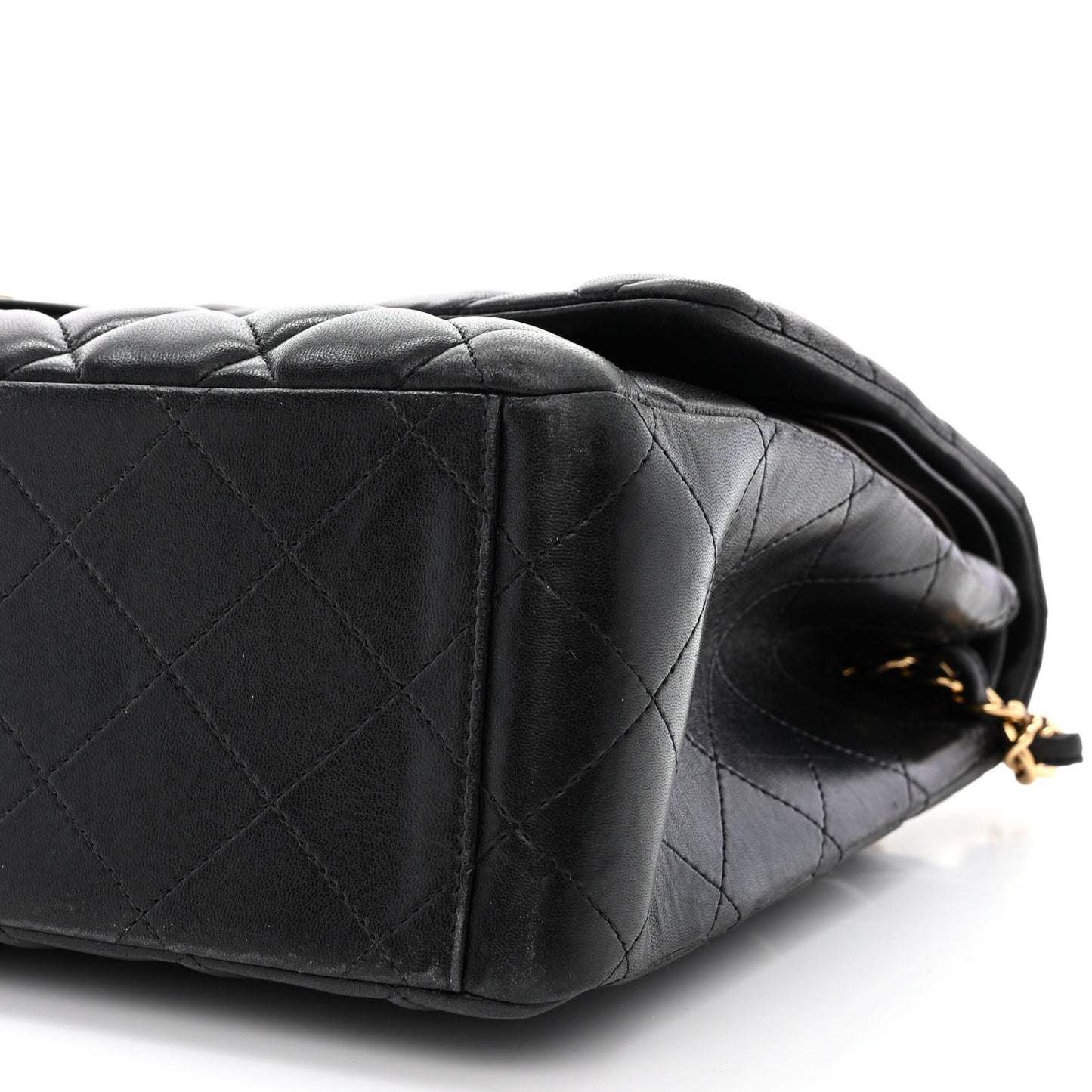 Lambskin Quilted Maxi Double Flap Black