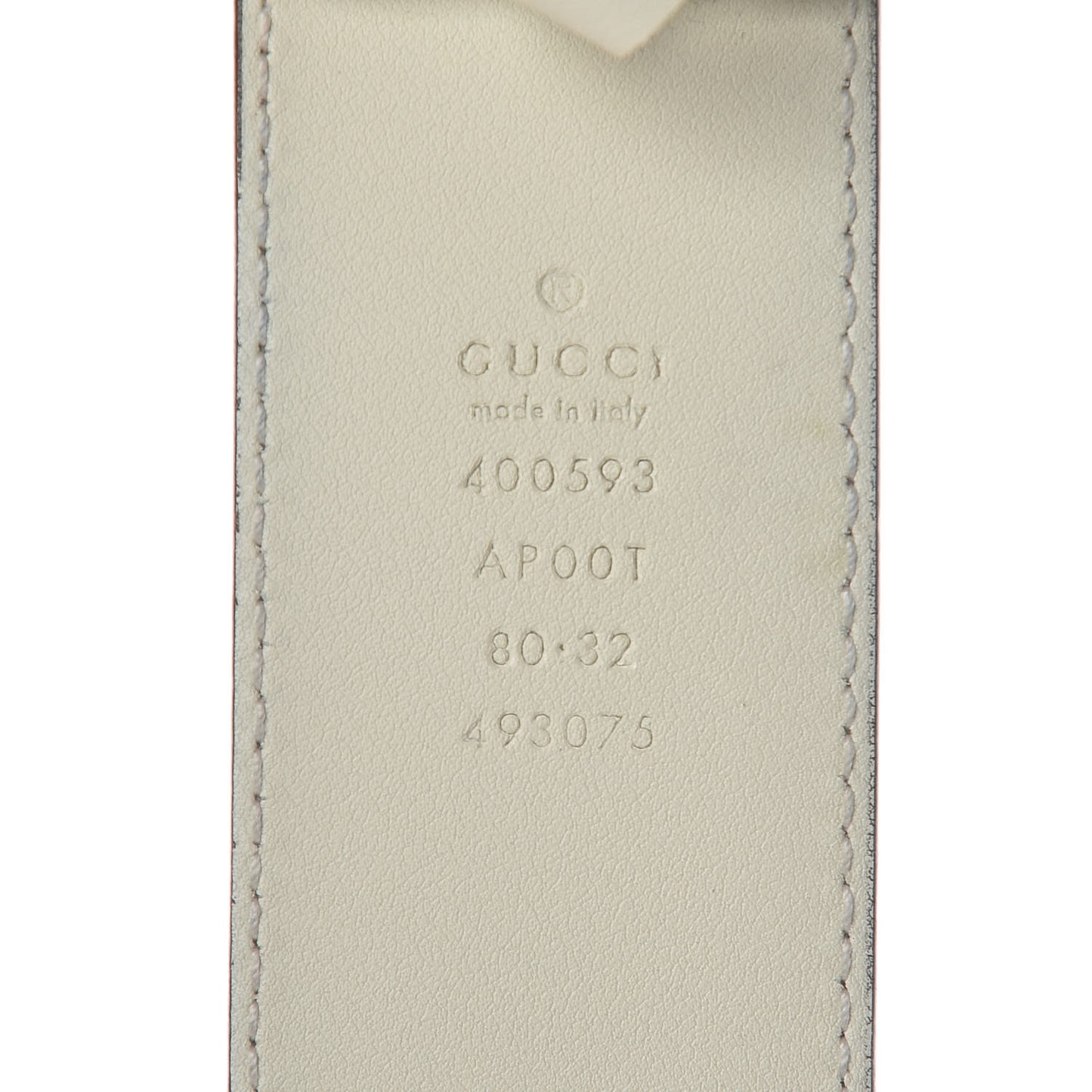 Calfskin Double G 40mm Belt 80 32 Mystic White