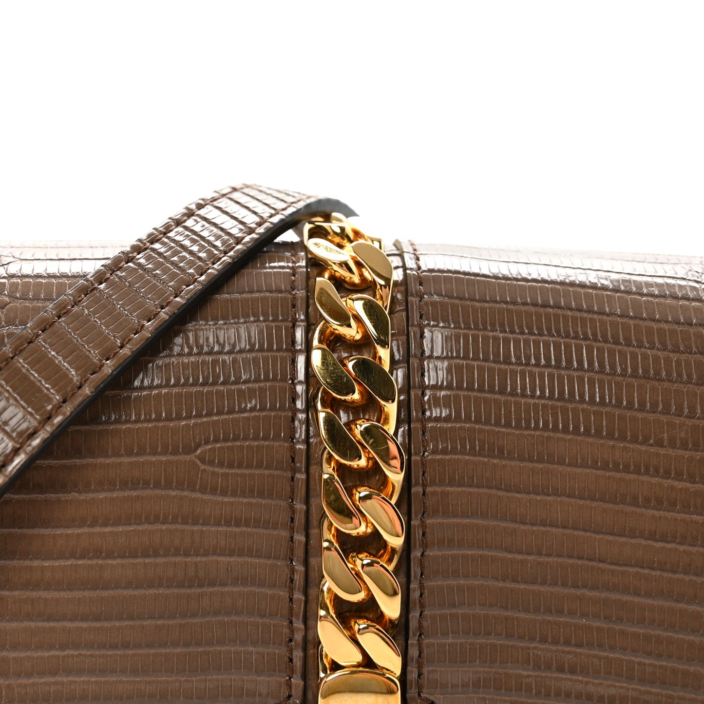 Lizard Mini Sylvie 1969 Messenger Bag Taupe