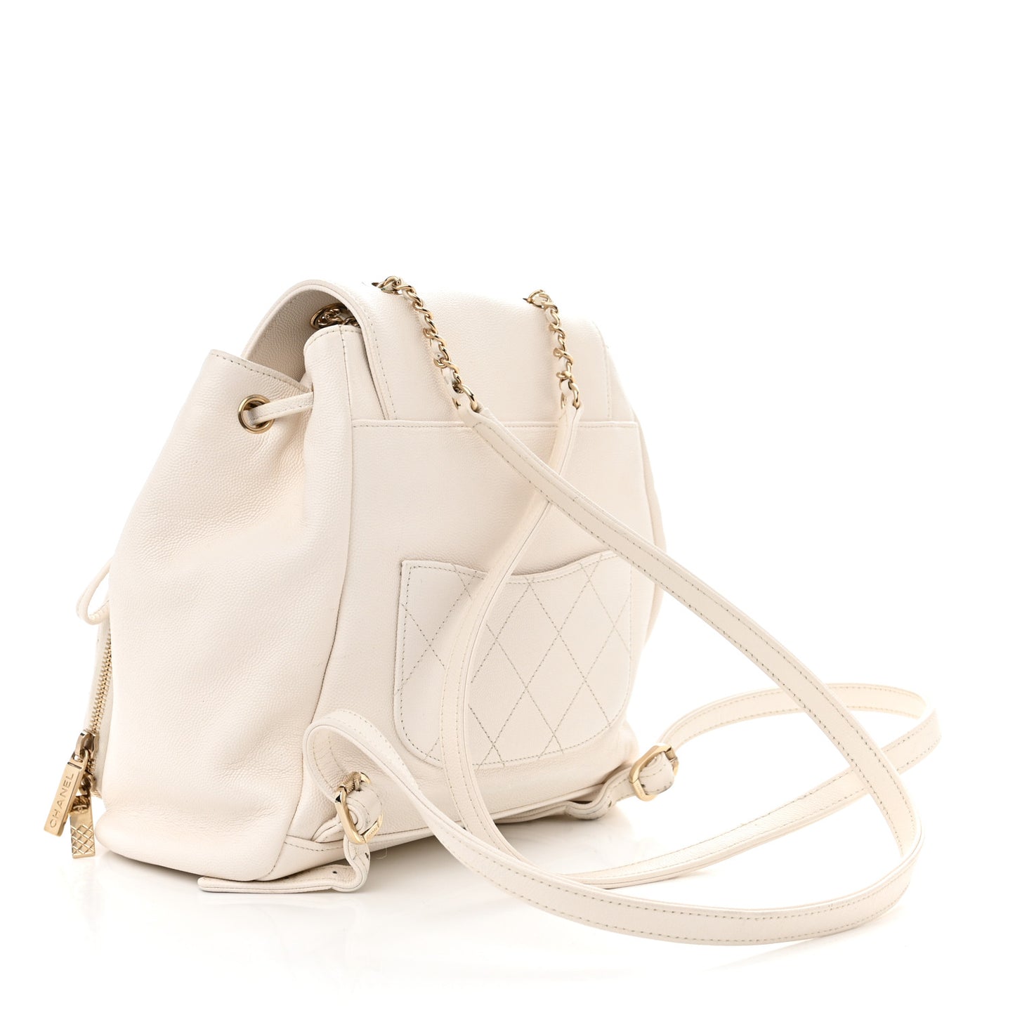 Caviar Quilted Business Affinity Backpack White