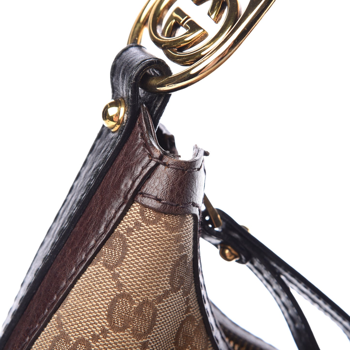 Monogram Medium Interlocking Hobo Dark Brown