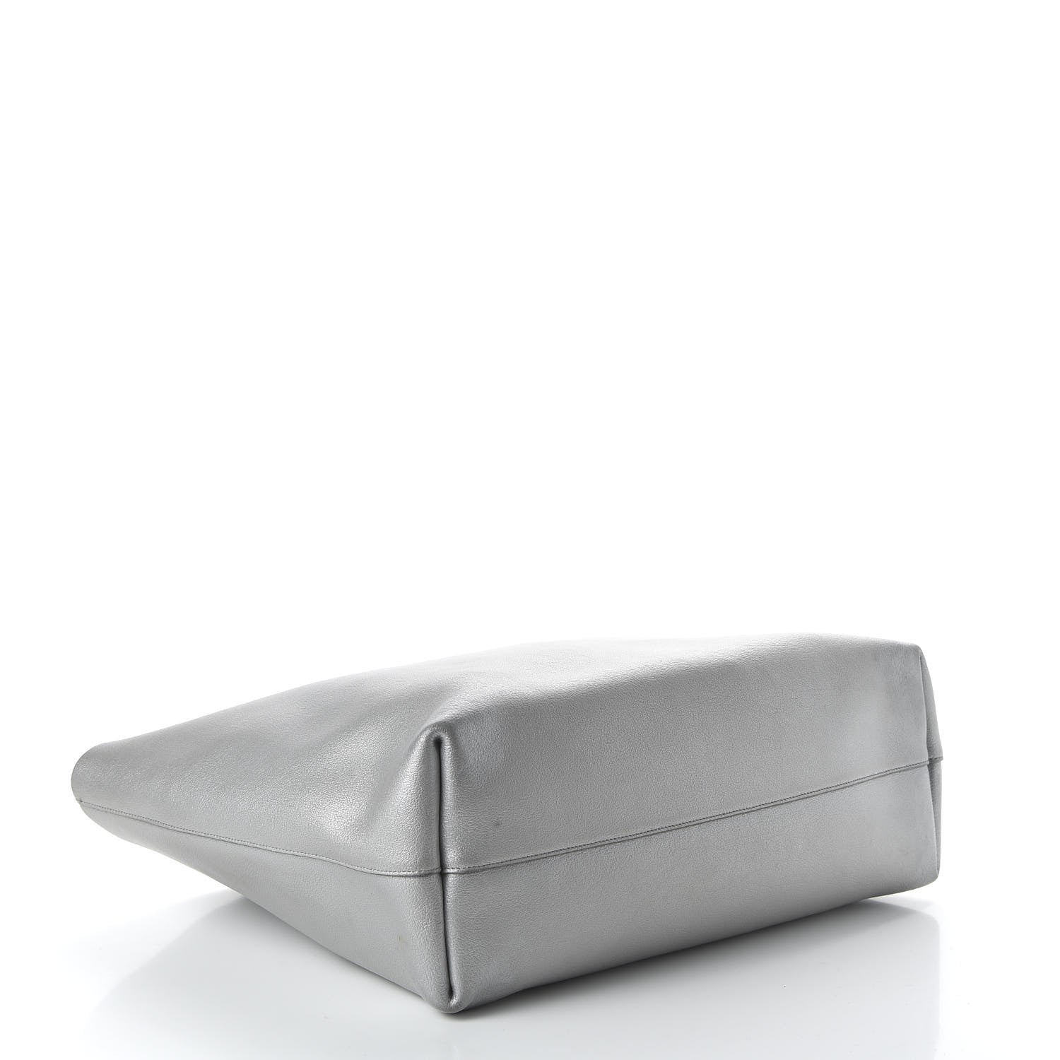 Saint Laurent Metallic Calfskin Large Shopping Tote Silver 4 of 11