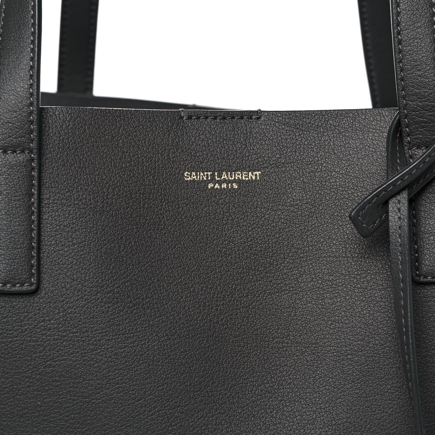 Saint Laurent Calfskin Large Shopping Tote Storm 10 of 12
