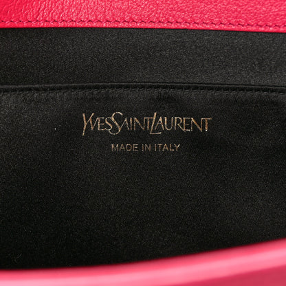 Saint Laurent Calfskin Monogram Large Belle De Jour Clutch Lipstick Fuchsia 6 of 6