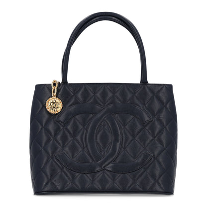 Chanel Caviar Quilted Medallion Tote Navy 1 of 11