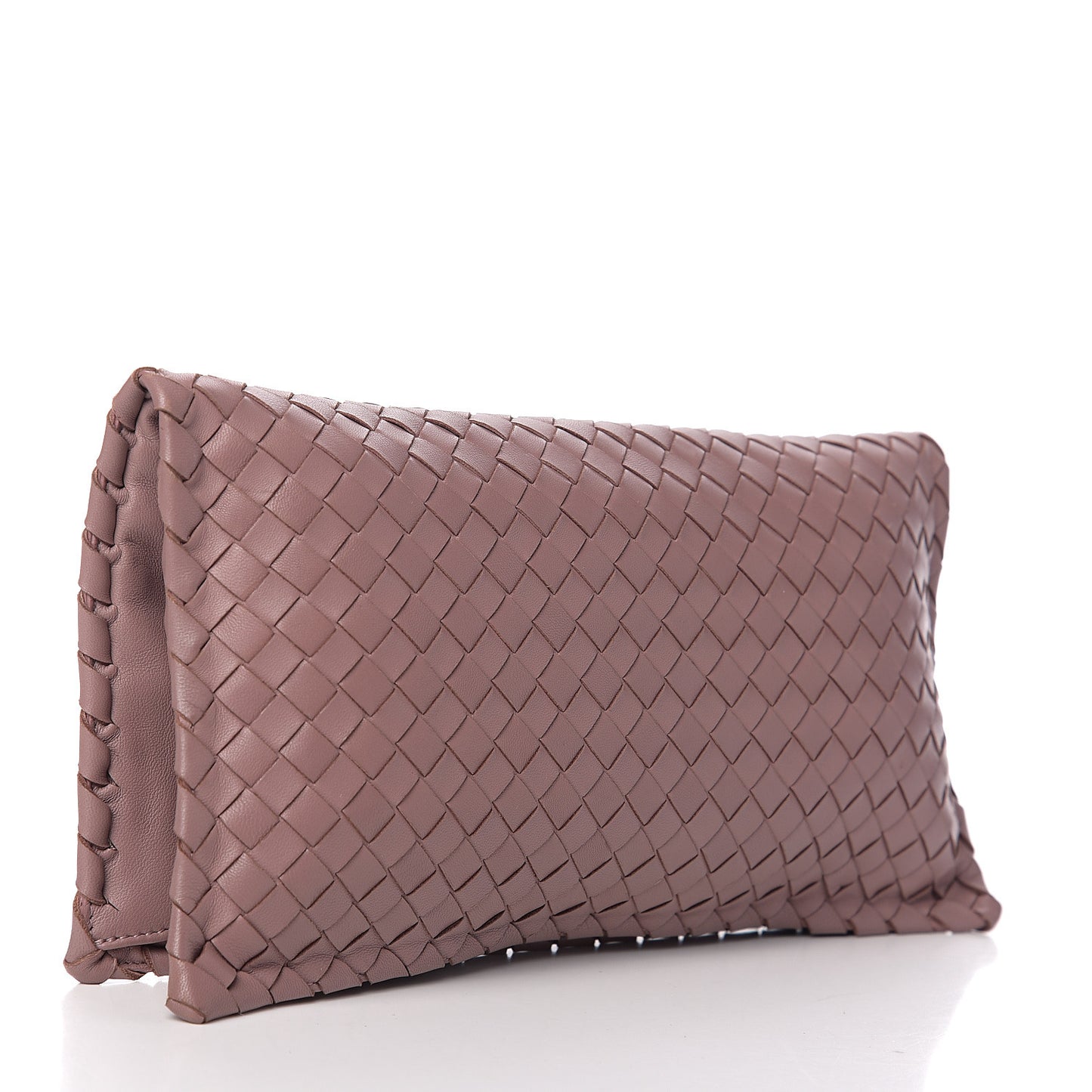Nappa Intrecciato Turnlock Clutch Deco Rose