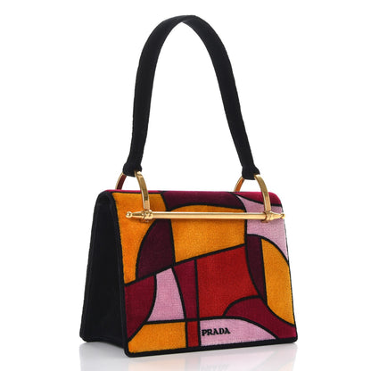 Prada Velvet Abstract Top Handle Bag Ribes 3 of 9