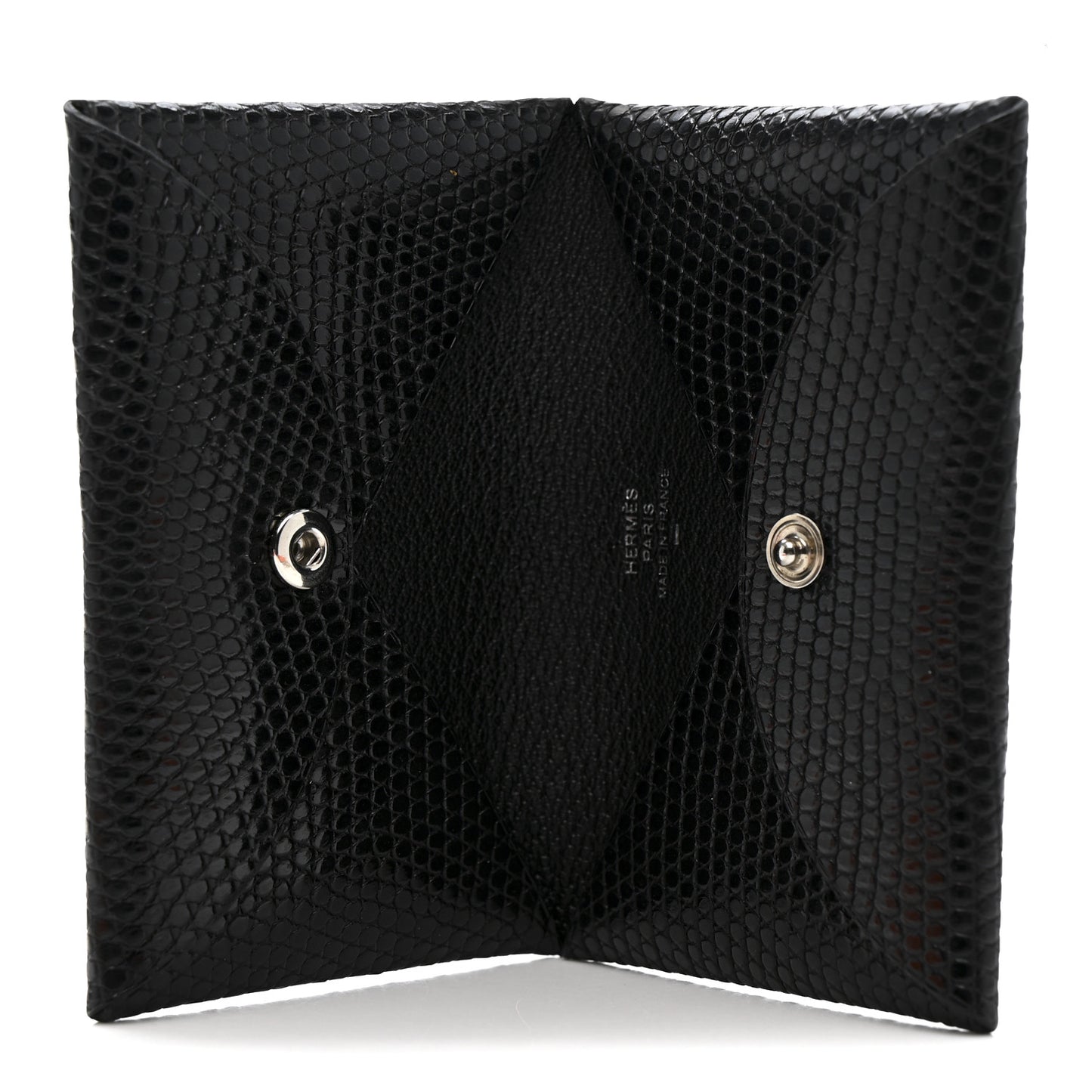 Lizard Calvi Card Case Black