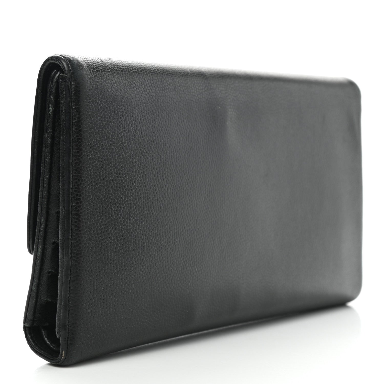 Chanel Caviar Sevruga Long Flap Wallet Black 3 of 8
