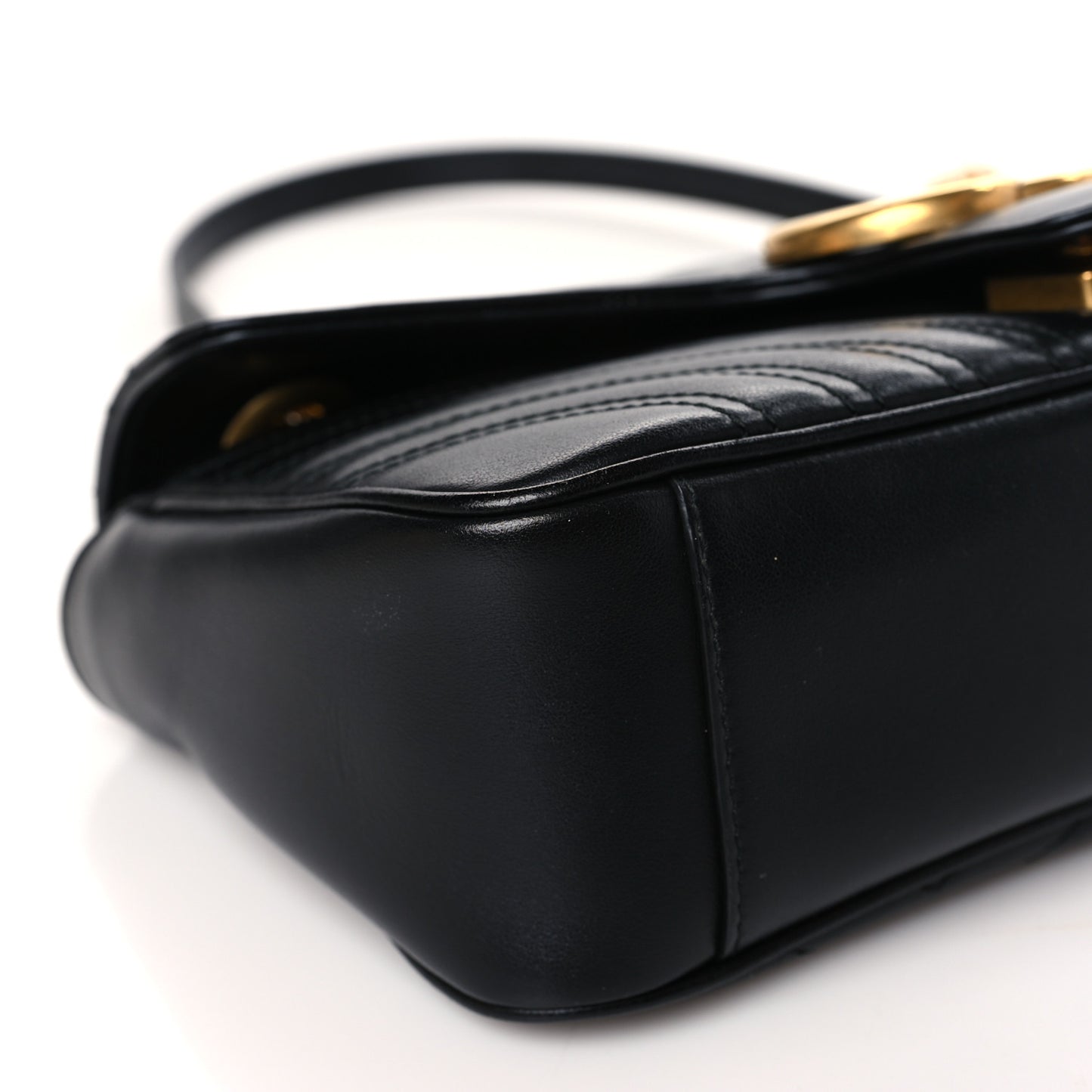 Calfskin Matelasse Small GG Marmont Shoulder Bag Black