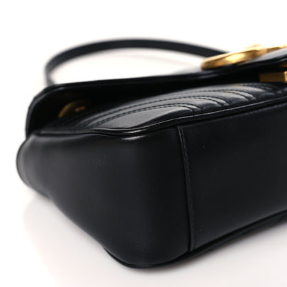 Gucci Calfskin Matelasse Small GG Marmont Shoulder Bag Black 8 of 9