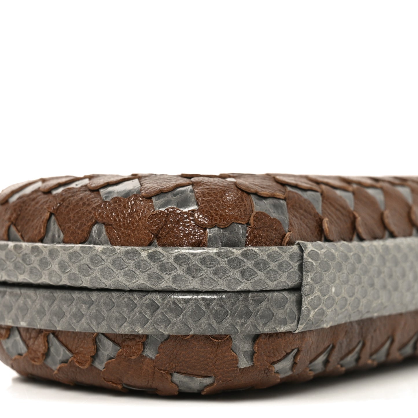 Snakeskin Knot Clutch Grey Multicolor