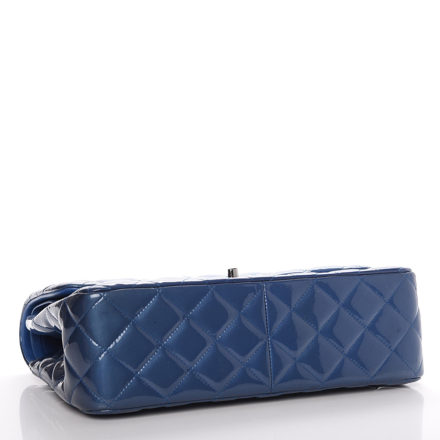 Chanel Patent Quilted Jumbo Double Flap Blue 4 of 12
