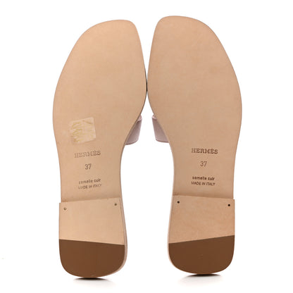 Hermes Epsom Oran Sandals 37 Rose Porcelaine 5 of 8