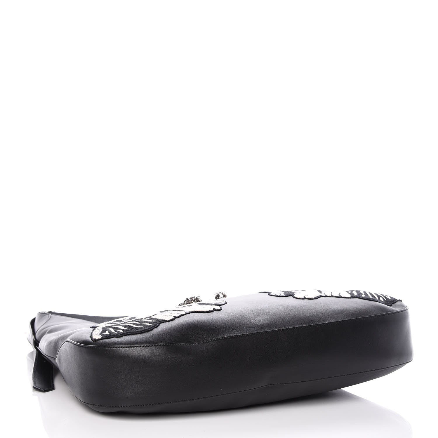 Gucci Calfskin Dog Embroidered Extra Large Dionysus Hobo Black 4 of 9