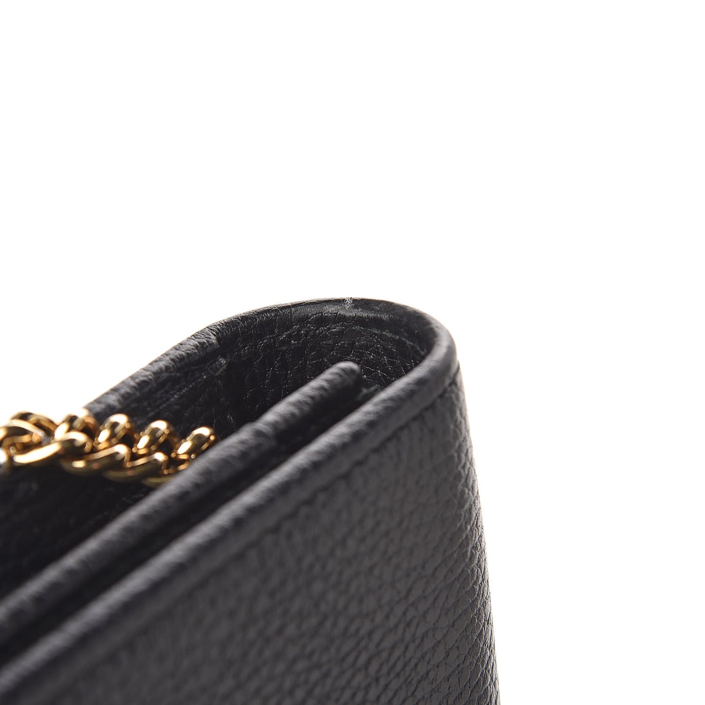 Calfskin Mini GG Marmont Chain Wallet Black