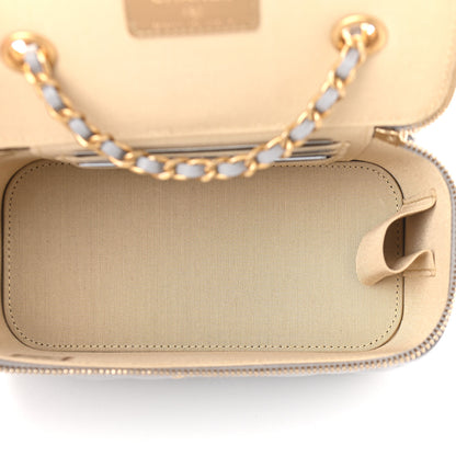 Chanel Lambskin Quilted Small Pearl Crush Vanity Case With Chain Grey 5 of 10