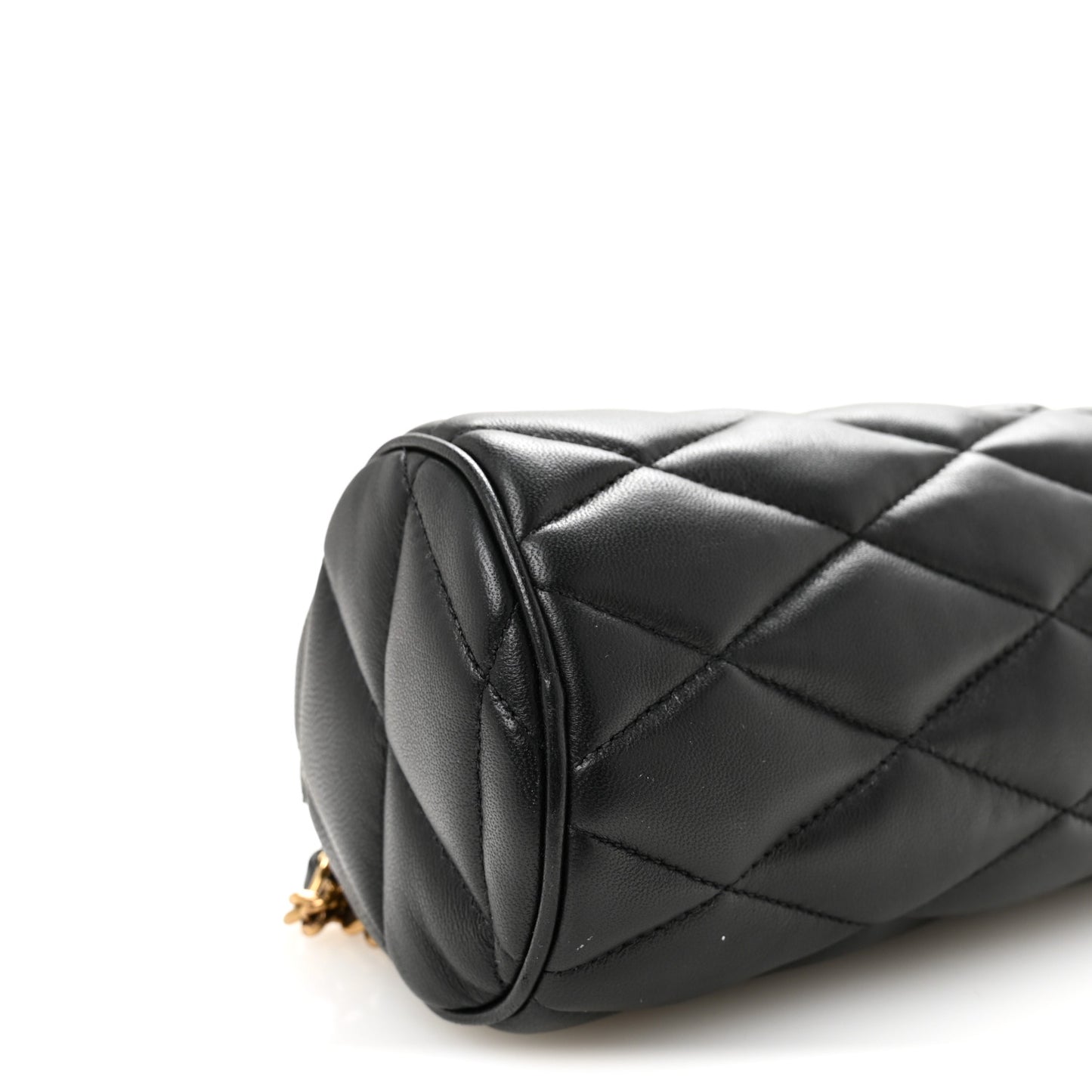 Lambskin Monogram Mini Sade Tube Bag Black