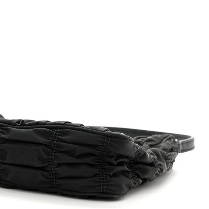 Prada Tessuto Nylon Gaufre Shoulder Bag Black 9 of 10