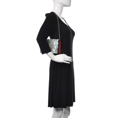 Gucci GG Supreme Monogram Blooms Chain Wallet Blue 2 of 11