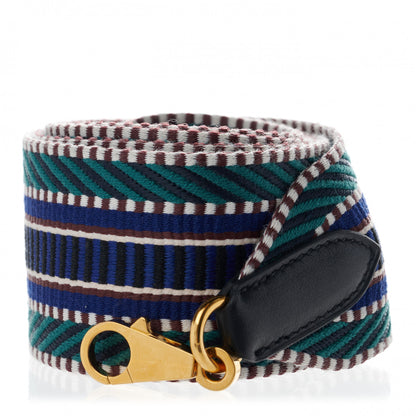 Hermes Toile Swift 50mm Sangle Cavale Shoulder Strap Malachite Bleu Electrique Black 1 of 4