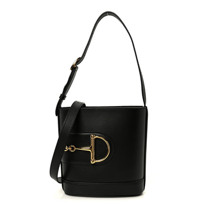 Gucci Arabella Calfskin Horsebit 73 Medium Bucket Bag Black 1 of 10