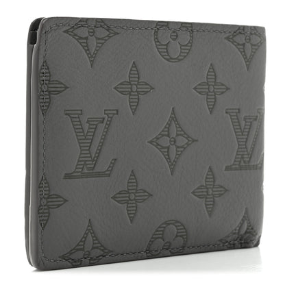 Louis Vuitton Calfskin Monogram Shadow Multiple Wallet Anthracite Gray 3 of 7