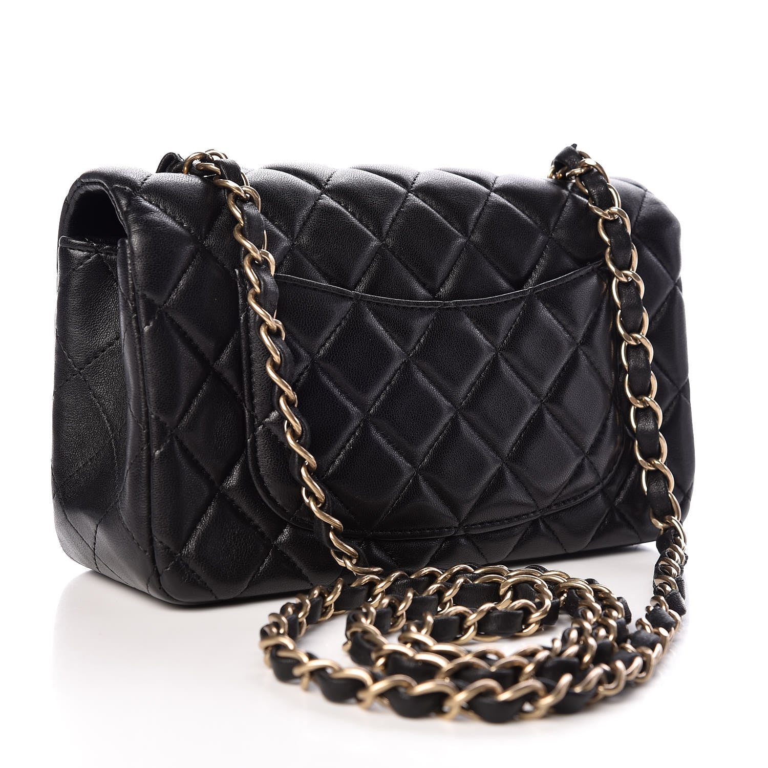 Chanel Lambskin Quilted Mini Rectangular Flap Black 3 of 9