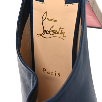 Christian Louboutin Nappa Corinthe 100 Peep Toe Mule 40.5 40.5 Version Denim 8 of 10