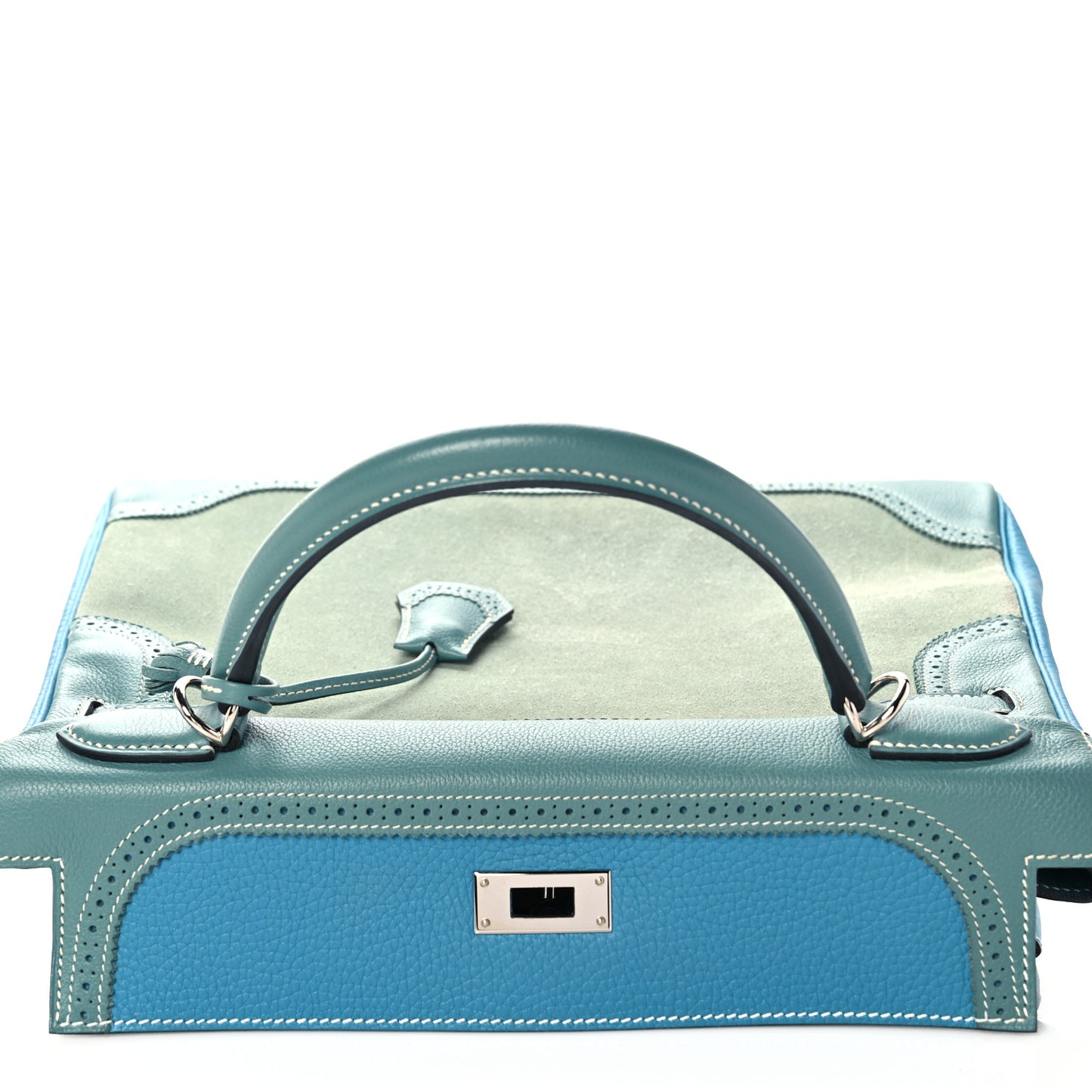 Veau Doblis Taurillon Clemence Evergrain Ghillies Kelly Retourne 32 Turquoise Ciel