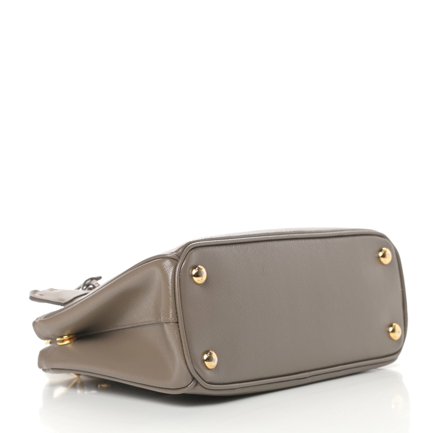 Prada Saffiano Vernice Mini Galleria Double Zip Tote Argilla 4 of 12
