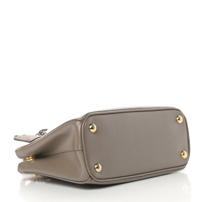 Prada Saffiano Vernice Mini Galleria Double Zip Tote Argilla 4 of 12