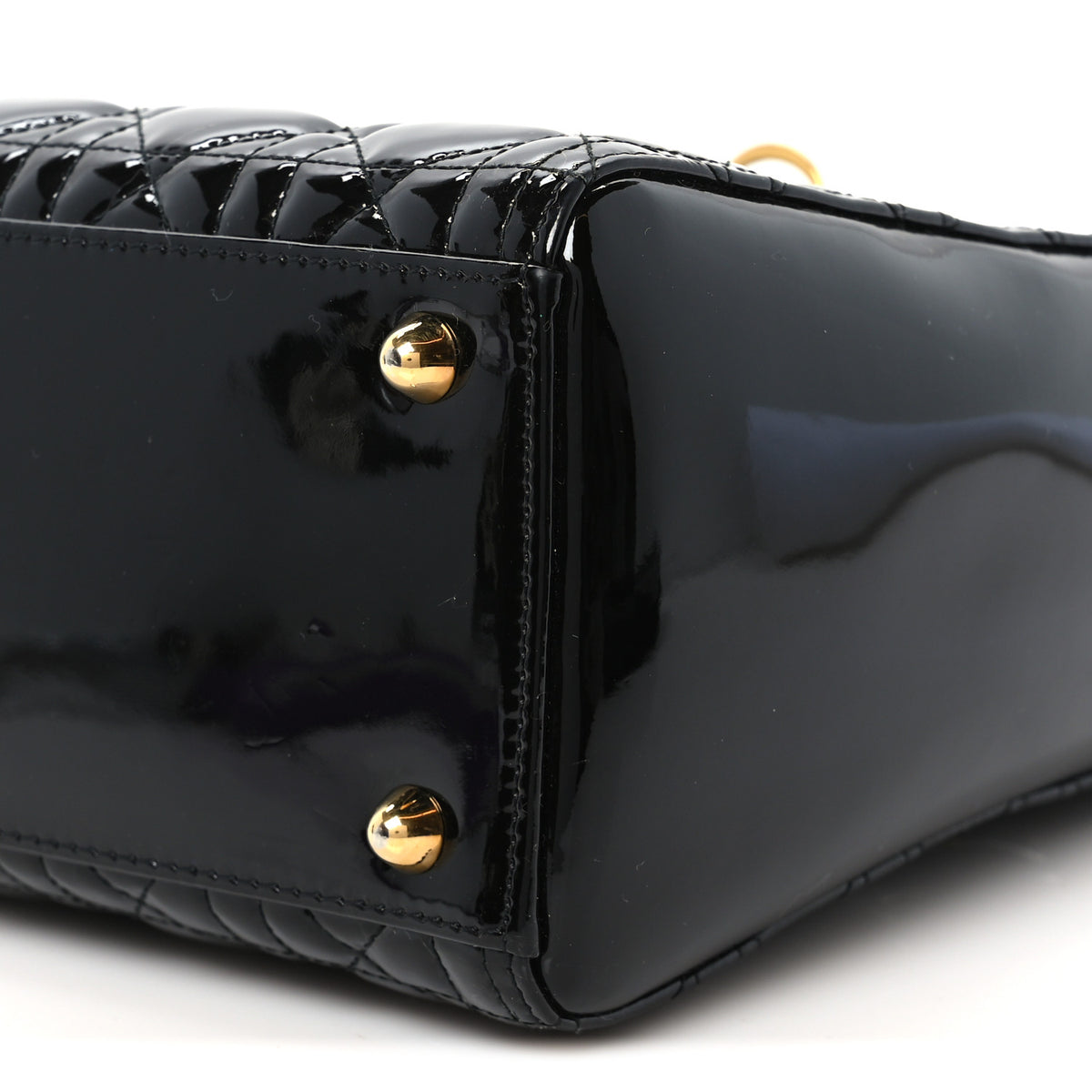 Patent Cannage Large Lady Dior Black