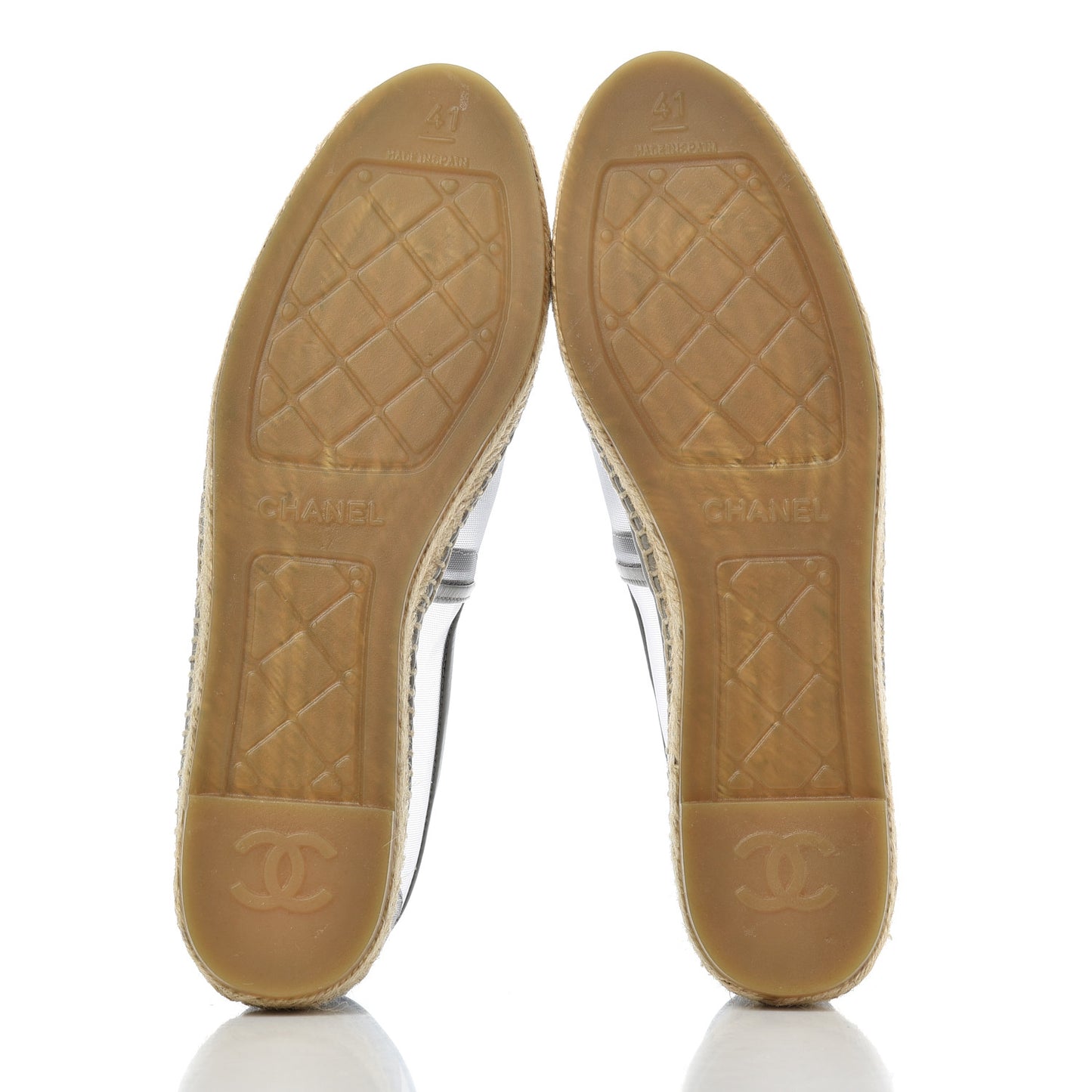 Mesh Grosgrain CC Espadrilles 41 Grey