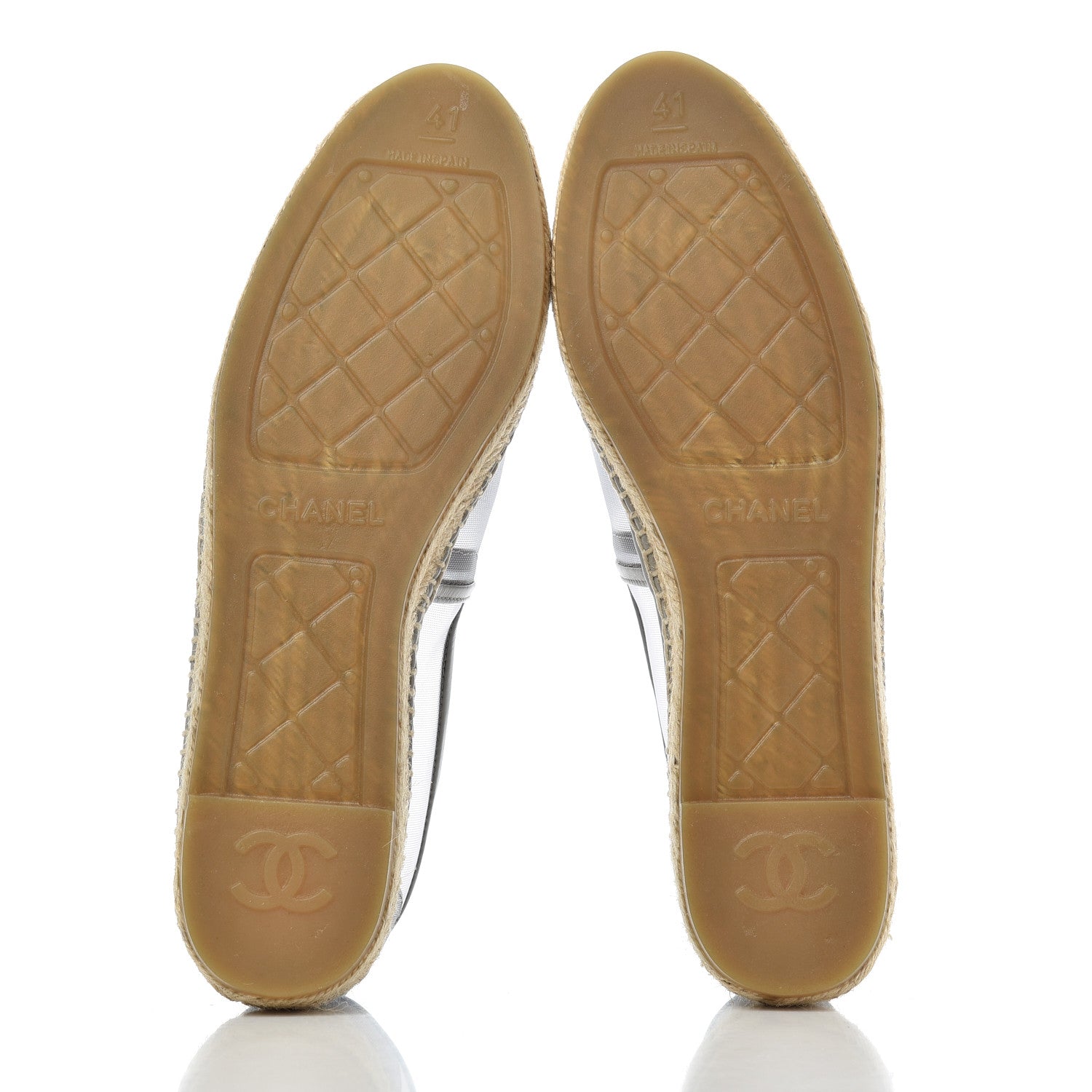 Chanel Mesh Grosgrain CC Espadrilles 41 Grey 5 of 9