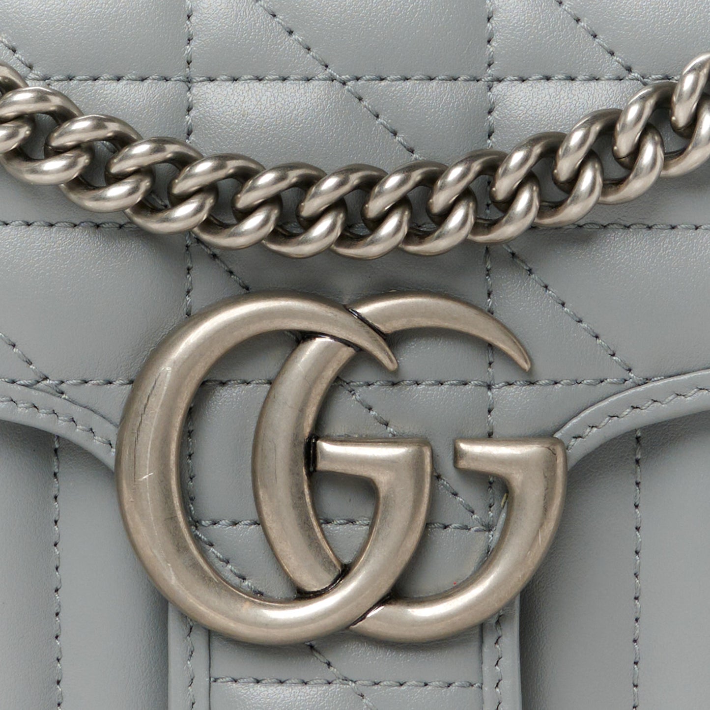 Calfskin Matelasse Aria Small GG Marmont Shoulder Bag Deep Grey