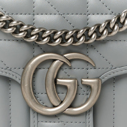 Gucci Calfskin Matelasse Aria Small GG Marmont Shoulder Bag Deep Grey 9 of 12